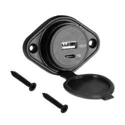 Ładowarka samochodowa płaska USB-A +TYP-C Quick Charge